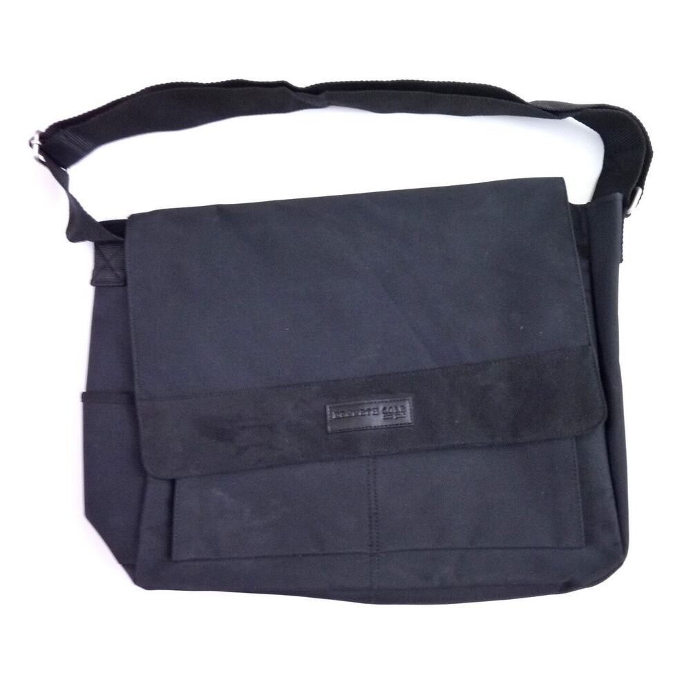 Kenneth Cole Black Messenger Bag Crossbody Laptop Commuter Case Office School